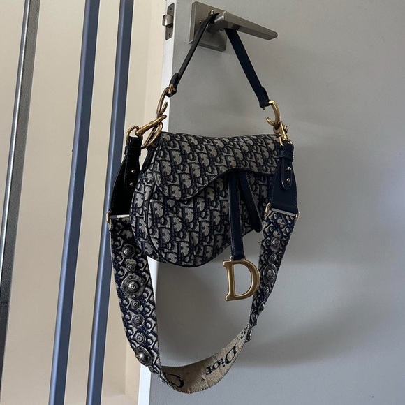 Dior Jacquard Oblique Medium Saddle Bag - Picture 1 of 8